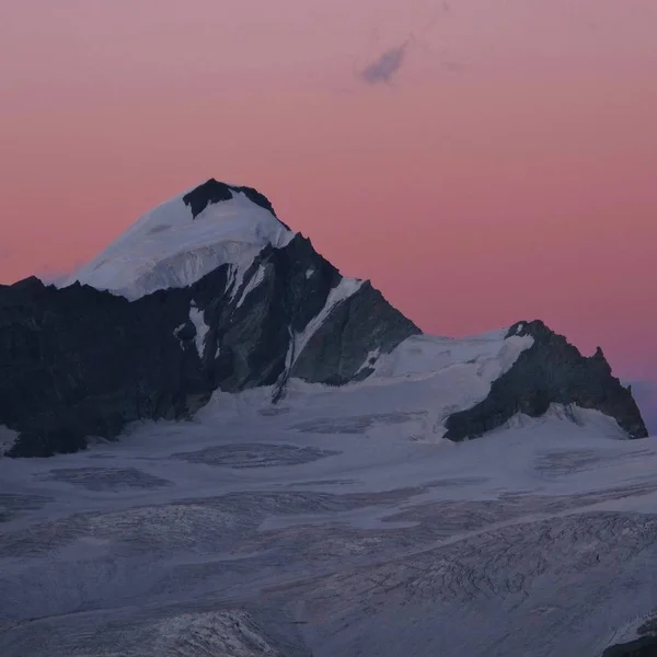 Allalinhorn Bei Sonnenuntergang Zermatt Blick Vom Oberrothorn Schweiz — Stockfoto