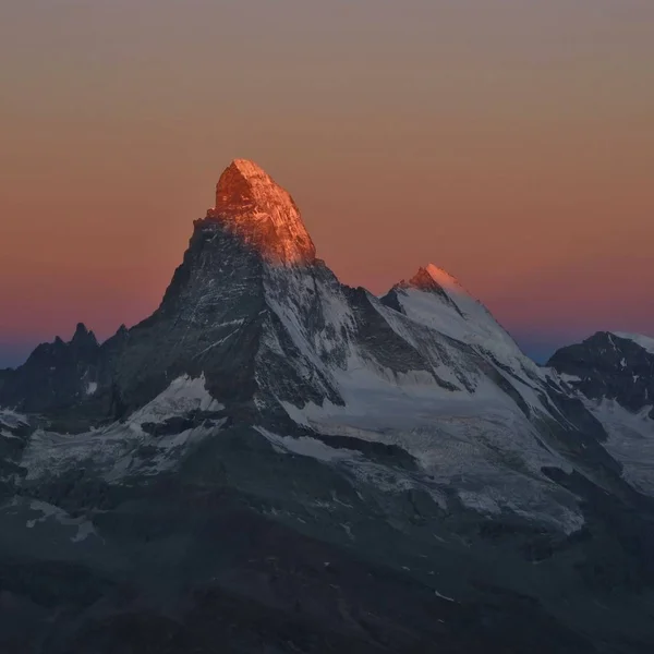Cervino All Alba Vista Dal Monte Oberrothorn Zermatt Svizzera — Foto Stock