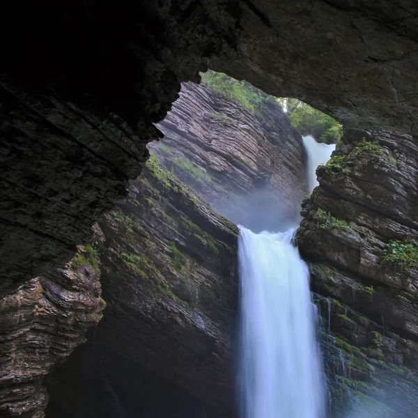 Waterfall in the Toggenburg valley, Switzerland.