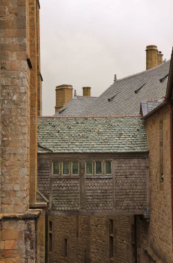 Mont St Michel, Normandiya manastırda detayını. Fransa.