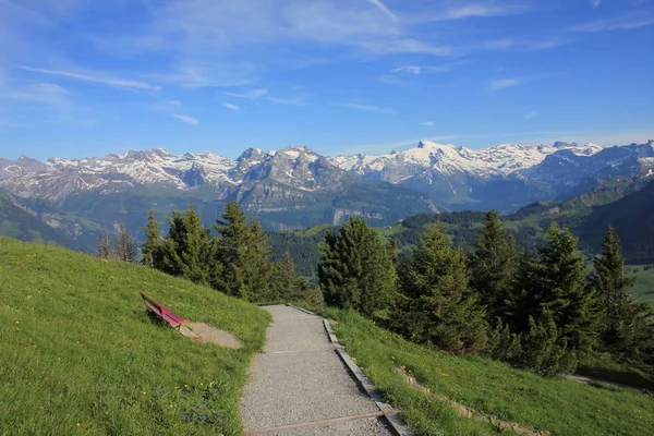 Mount Titlis Other High Mountains Seen Mount Stanserhorn Switzerland — Stock Photo, Image