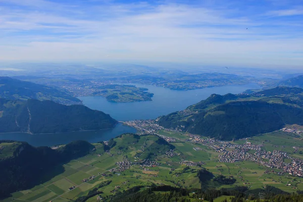 Het Meer Van Luzern Vroege Zomer Uitzicht Vanaf Berg Stanserhorn — Stockfoto