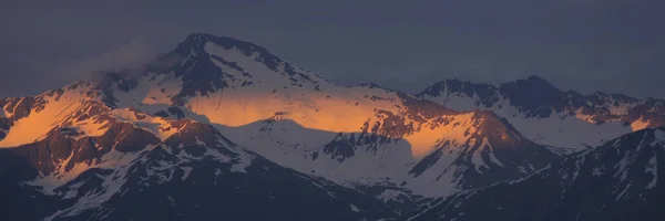 Puesta Sol Los Alpes Suizos — Foto de Stock