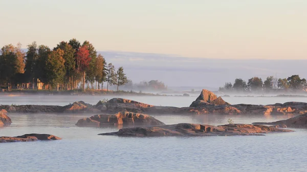 Shore Lake Vanern Från Vita Sannar Mellerud Höstens Ankomst — Stockfoto