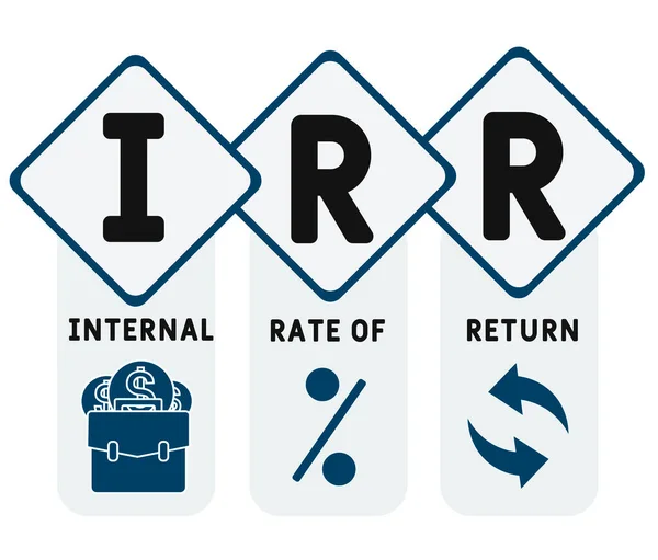 Irr Tasa Interna Rendimiento Acrónimo Concepto Negocio Concepto Ilustración Vectorial — Vector de stock