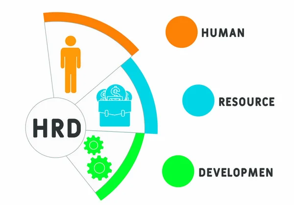 Drh Desenvolvimento Recursos Humanos Conceito Negócio Acrônimo Conceito Ilustração Vetorial — Vetor de Stock