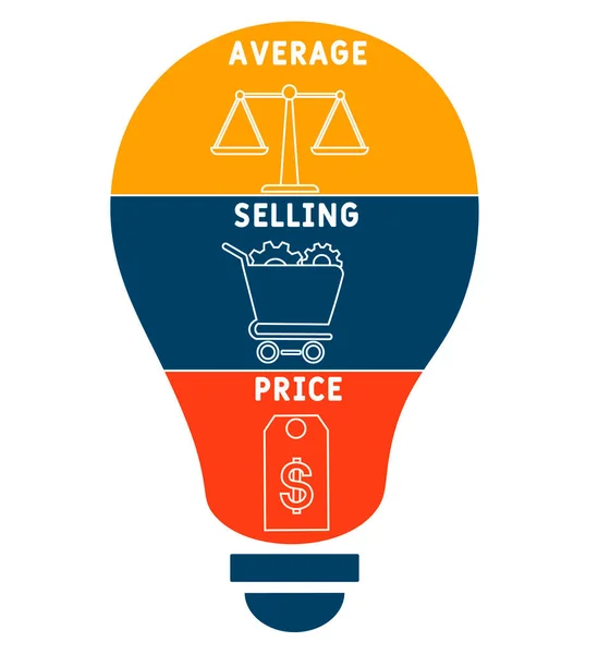 Asp Precio Medio Venta Acrónimo Concepto Negocio Concepto Ilustración Vectorial — Vector de stock