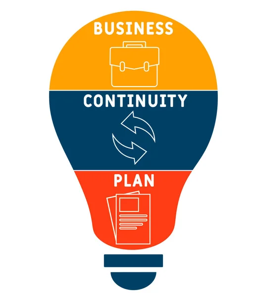 Bcp Plan Continuidad Negocio Acrónimo Concepto Negocio Concepto Ilustración Vectorial — Archivo Imágenes Vectoriales