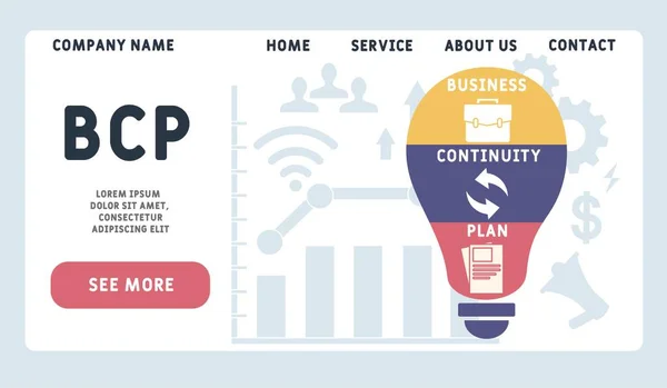 Vector Website Design Vorlage Bcp Business Continuity Plan Illustration Für — Stockvektor