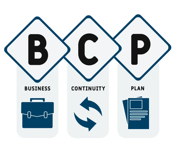 Bcp Business Continuity Plan Abkürzung Für Business Konzept Vektor Illustrationskonzept — Stockvektor