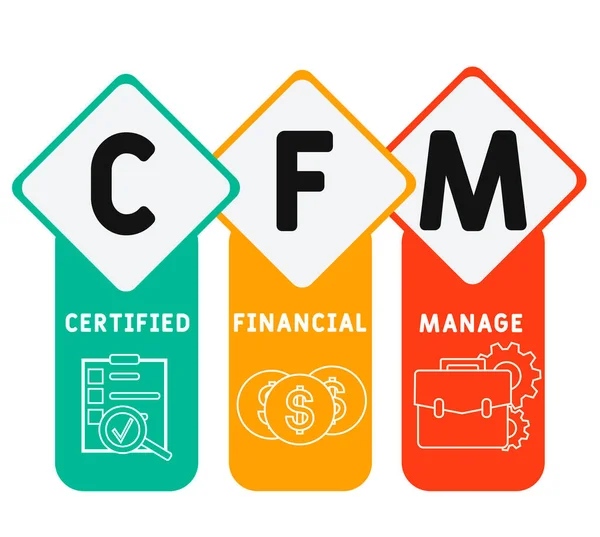 Cfm Gestione Finanziaria Certificata Acronimo Business Concept Concetto Illustrazione Vettoriale — Vettoriale Stock