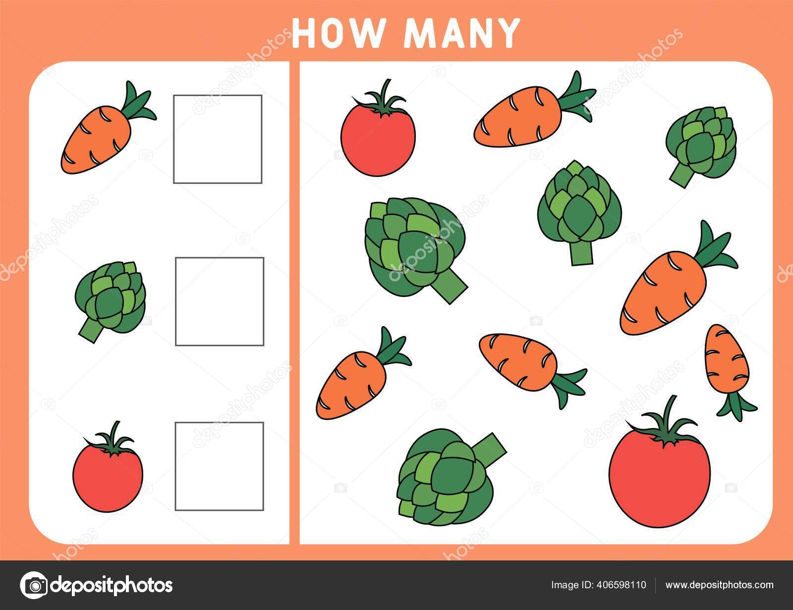 Vetores de Jogo De Lógica Educacional Para Crianças Tarefa De Matemática  Quantos Ilustração Em Vetor e mais imagens de Comida - iStock