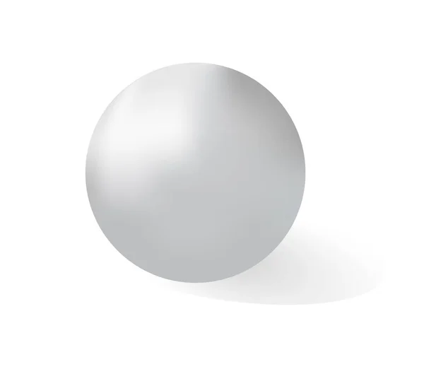 White Sphere Shadow Ball Vector Illustration — Stock Vector