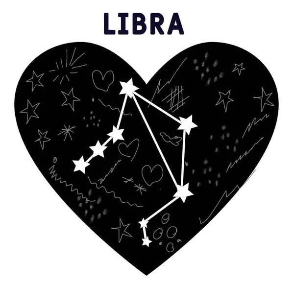 Libra Signs Zodiac Background Beautiful Simple Vector Images Midst Starry — Stock Vector