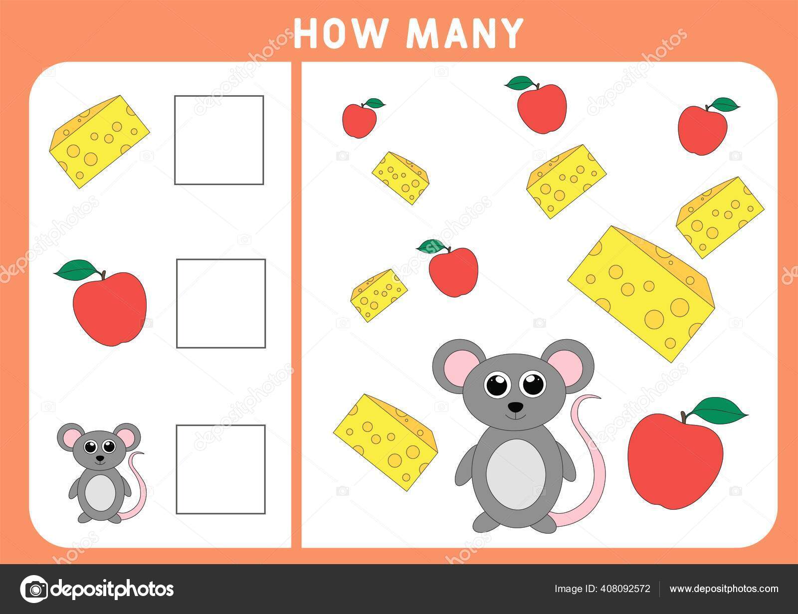 Download Counting Game Preschool Children Educational Mathematical Game Subtraction Worksheets How Vector Image By C Lnc List Ru Vector Stock 408092572