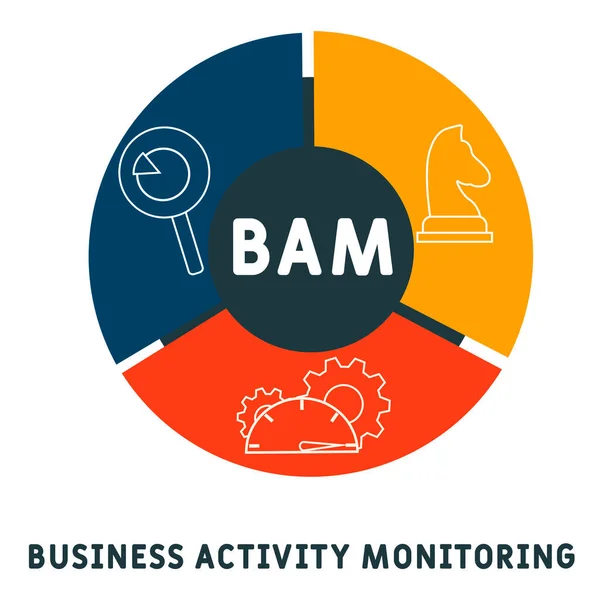 Bam Business Activity Monitoring Akronym Koncept Vektor Illustration Koncept Med — Stock vektor