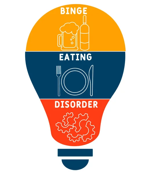 Bed Transtorno Compulsão Alimentar Sigla Fundo Conceito Médico Conceito Ilustração — Vetor de Stock