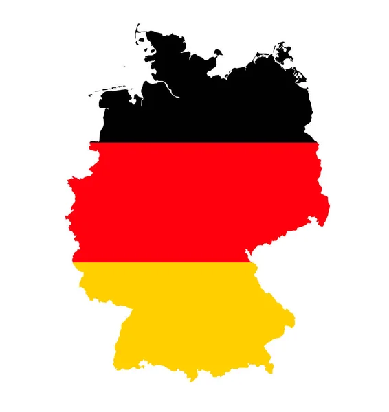 Vector Icon Γερμανία Χάρτη Εικόνα Γερμανικός Χάρτης Υπό Σημαία Εικονογράφηση — Διανυσματικό Αρχείο