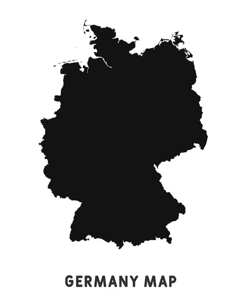 Simple Black Map Germany Isolated White Background Vector Illustration — Stock Vector