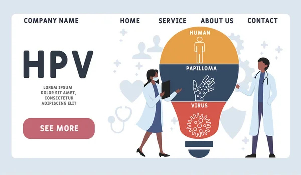 Modèle Conception Site Web Vectoriel Hpv Human Papilloma Virus Acronyme — Image vectorielle
