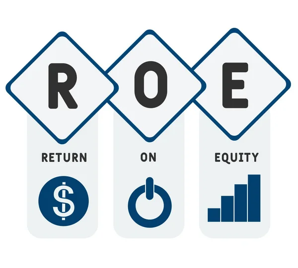 Roe Retorno Sobre Fundo Conceito Negócio Ações Conceito Ilustração Vetorial — Vetor de Stock