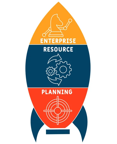 Erp Fundo Conceito Negócio Planejamento Recursos Empresariais Conceito Ilustração Vetorial — Vetor de Stock