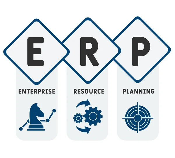 Erp Enterprise Resource Planning Business Concept Background Concetto Illustrazione Vettoriale — Vettoriale Stock