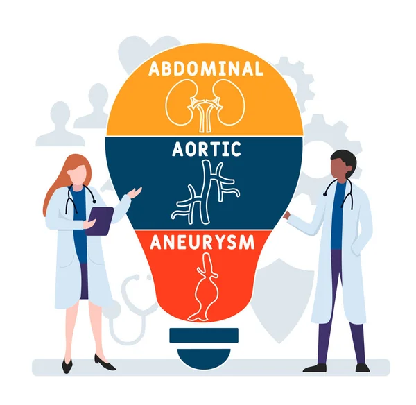 Platt Design Med Människor Aaa Abdominal Aorta Aneurysm Medicinskt Koncept — Stock vektor