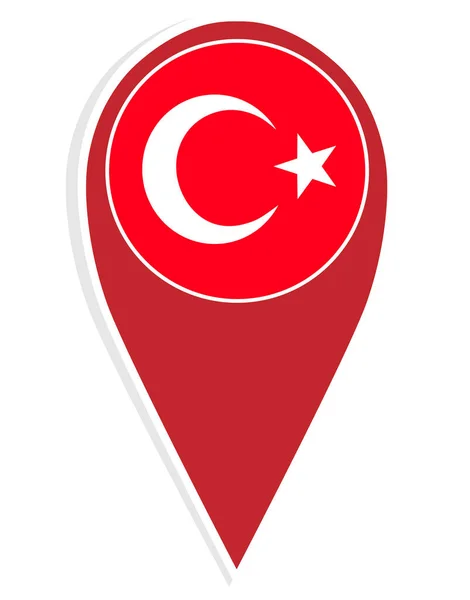 Turkey Vector Flag Map Location Pin European Football 2020 Tournament — Stock Vector