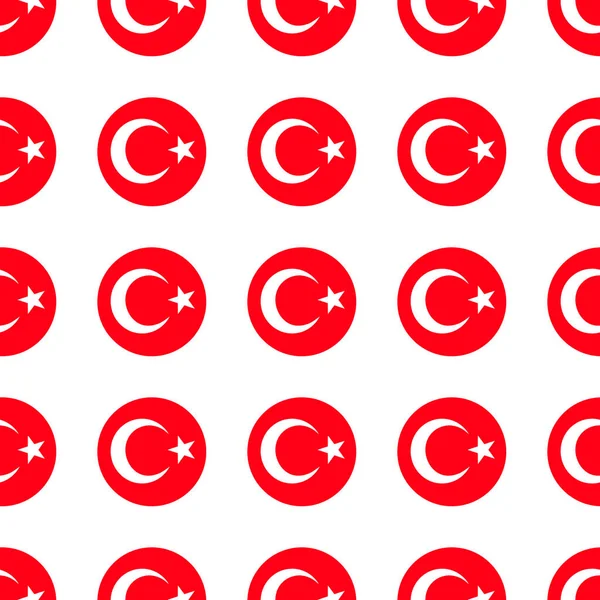 土耳其圆旗无缝图案 土耳其背景 圆形图标 体育页面 游戏设计的纹理 爱国墙纸 — 图库矢量图片