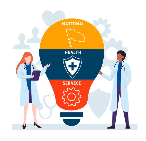 Flat Design People Nhs National Health Service Medical Concept Vector — Stock Vector