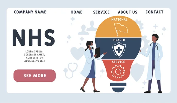 Διανυσματικό Πρότυπο Σχεδιασμού Ιστοσελίδας Nhs Εθνική Υπηρεσία Υγείας Ακρωνύμιο Ιατρική — Διανυσματικό Αρχείο