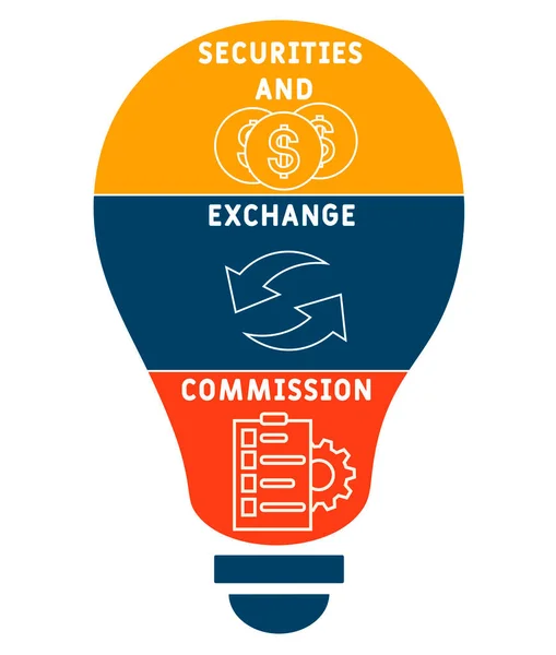 Sec Securities Exchange Commission Acronym Business Concept Background Concepto Ilustración — Vector de stock
