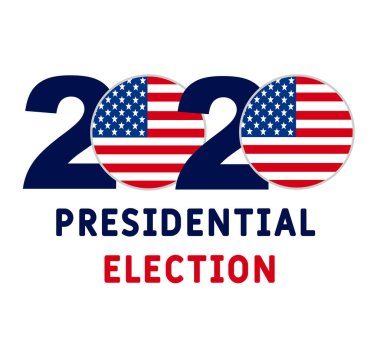 2020 Seçim Günü. 2020 'de başkanın oylaması ile ilgili bir tartışma. Seçim sandığı posteri. ABD 'de 2020' ye oy verin, pankart tasarımı. Seçim kampanyası, ajitasyon, yeniden seçim sancak vektörü, broşür.