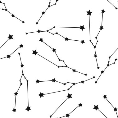 Boğa burcu yıldızları kusursuz desen. Tekstil, duvar kâğıdı, kumaş, dekor, giysi, koleksiyon defteri için tasarım..