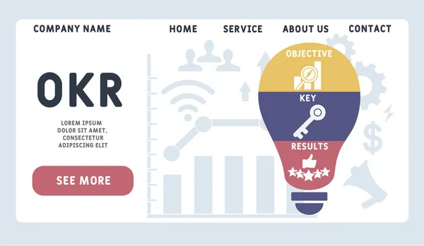 Šablona Návrhu Vektorové Stránky Okr Objektivní Klíčová Akronym Výsledků Obchodní — Stockový vektor