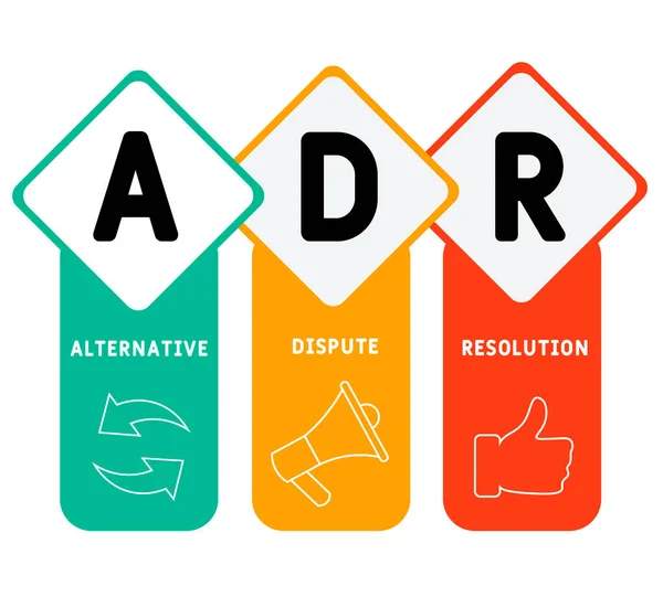 Adr Resolução Alternativa Litígios Sigla Business Concept Background Conceito Ilustração — Vetor de Stock