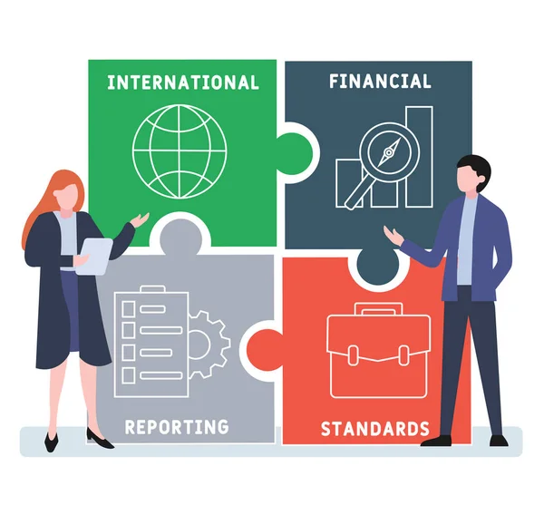 Platt Design Med Människor Ifrs International Financial Reporting Standards Medicinskt — Stock vektor