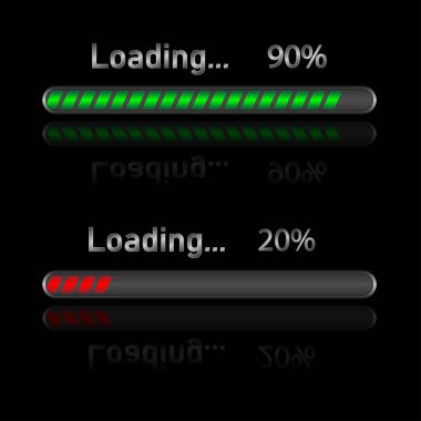 siyah arka plan üzerinde gölgesi olan vektör yük göstergeleri kümesi