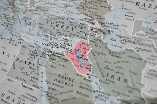 伊拉克及其周边地区地图 — 图库照片