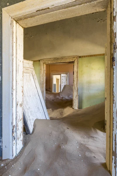 Zand Gevuld Huis Kolmanskop Namibië — Stockfoto