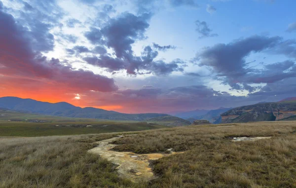 Sonnenuntergang Farbige Wolken Südafrika — Stockfoto