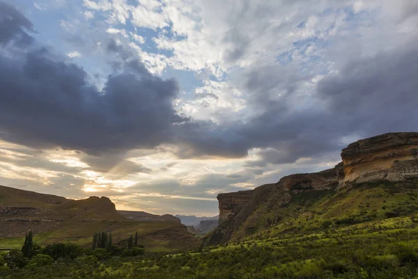 Coucher Soleil Nuages Golden Gate Afrique Sud — Photo