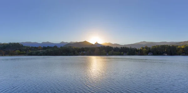 Pôr Sol Atrás Rhino Peak África Sul — Fotografia de Stock