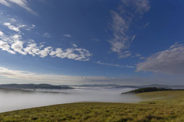 Mlha Údolí Drakensberg Jižní Afrika — Stock fotografie