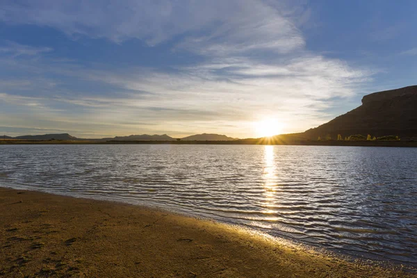 Puesta Sol Sobre Agua Estado Libre Sudáfrica — Foto de Stock