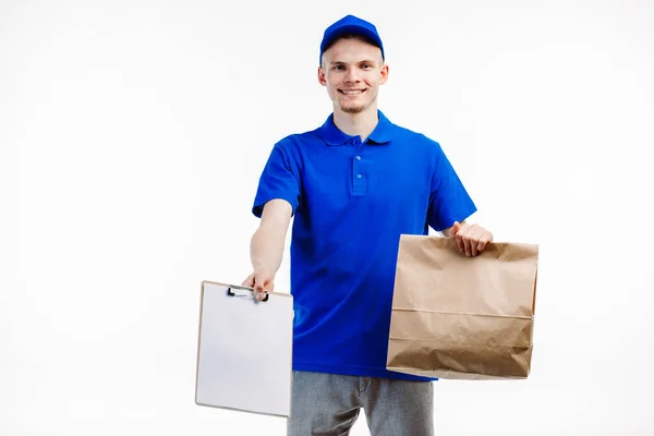 Tipo de entrega esperando que el cliente reciba un envío . —  Fotos de Stock