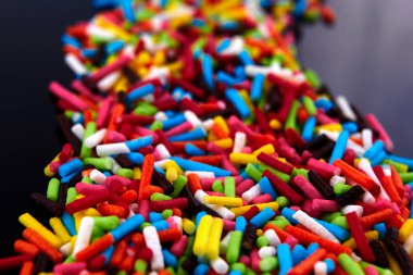 Renkli parlak arka plan, çok renkli çubuklar. Tatlı güzel arka plan şeker.