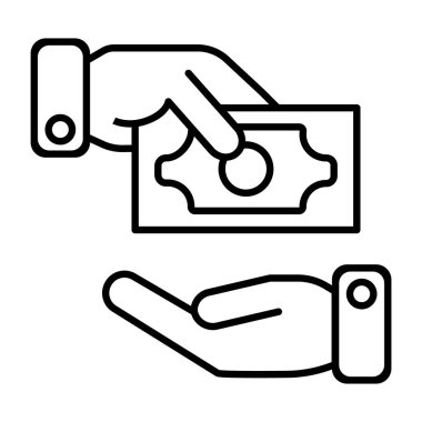 Para Simgesi Alınıyor. Vektör İllüstrasyonu