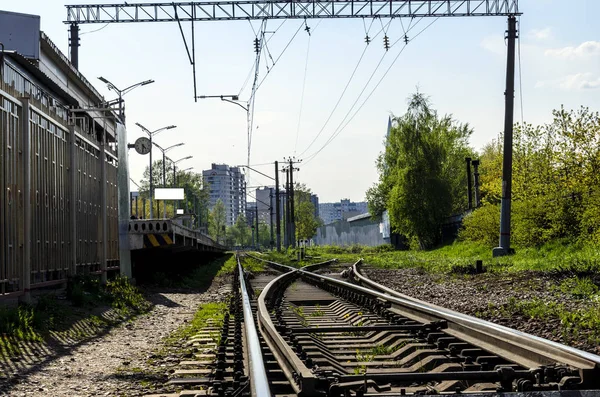 Plataforma Ferroviaria Ramales Líneas Ferroviarias — Foto de Stock